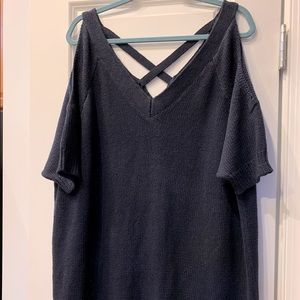 Navy Blue Cold Shoulder Sweater - NWT Size 16/18